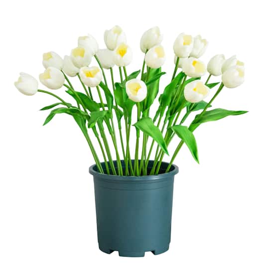 2Ft UV Resistant Artificial Tulip Plant (Indoor/Outdoor) By Nearly Natural in Green | 12" x 12" x 24" | Michaels®